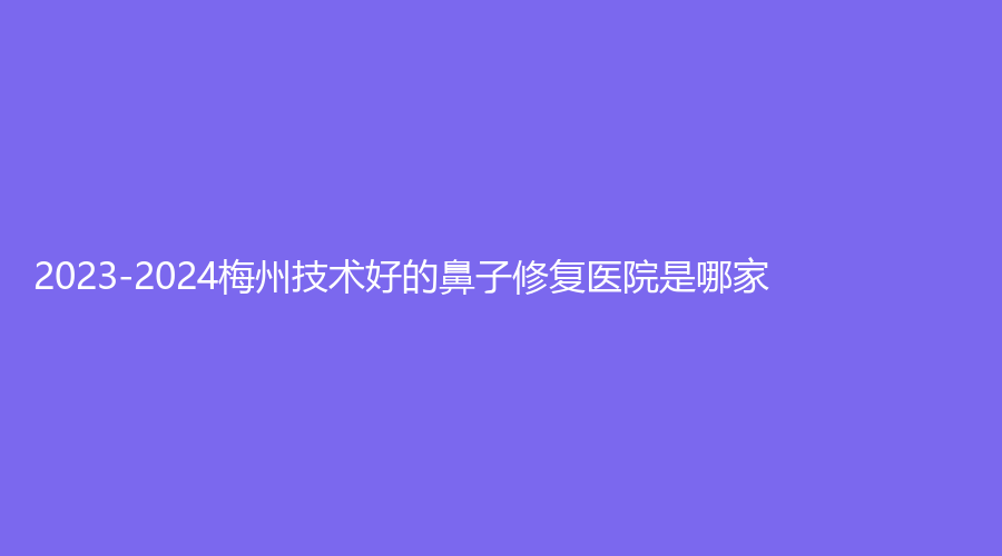 2023-2024梅州技術(shù)好的鼻子修復(fù)醫(yī)院是哪家？
